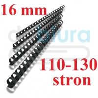 Spirale do bindowania plastikowe Opus 100 sztuk 16 mm czarne 110-130 arkuszy