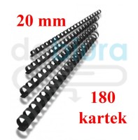 Spirale do bindowania plastikowe Opus 100 sztuk 20 mm czarne 130-180 arkuszy