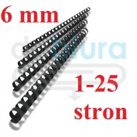 Spirala do bindowania plastikowa Opus 100 sztuk 6 mm czarna 1-25 stron
