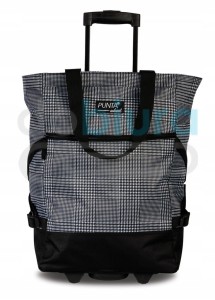 PUNTA Wózek na zakupy w kratkę szary