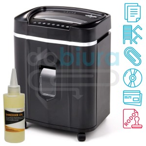 Niezawodna niszczarka do dokumentów ścinkowa Verotech VS-2014CC z olejem