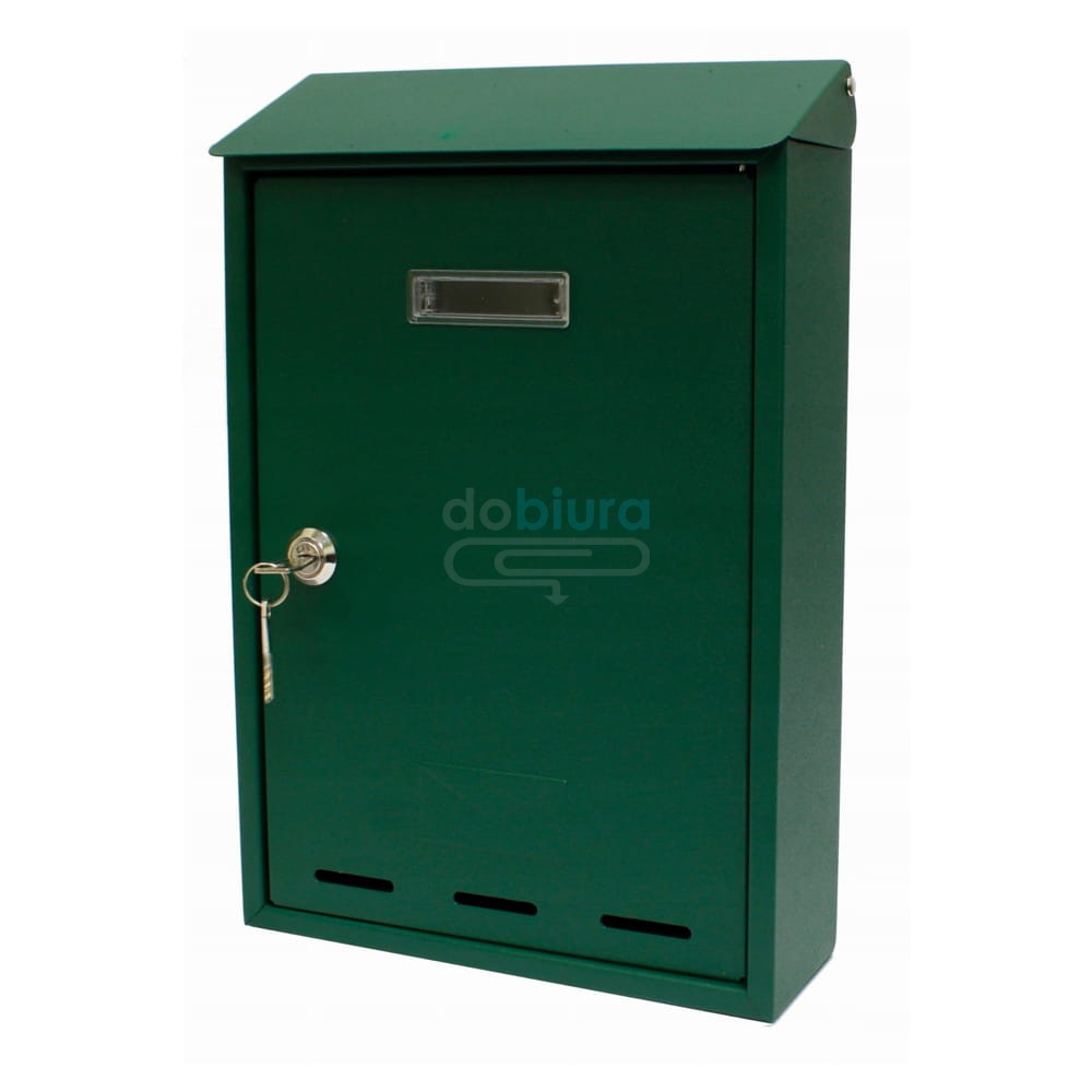 Skrzynka pocztowa zielona z wrzutnikiem Metalplus