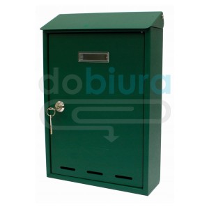 Skrzynka pocztowa zielona z wrzutnikiem Verotech