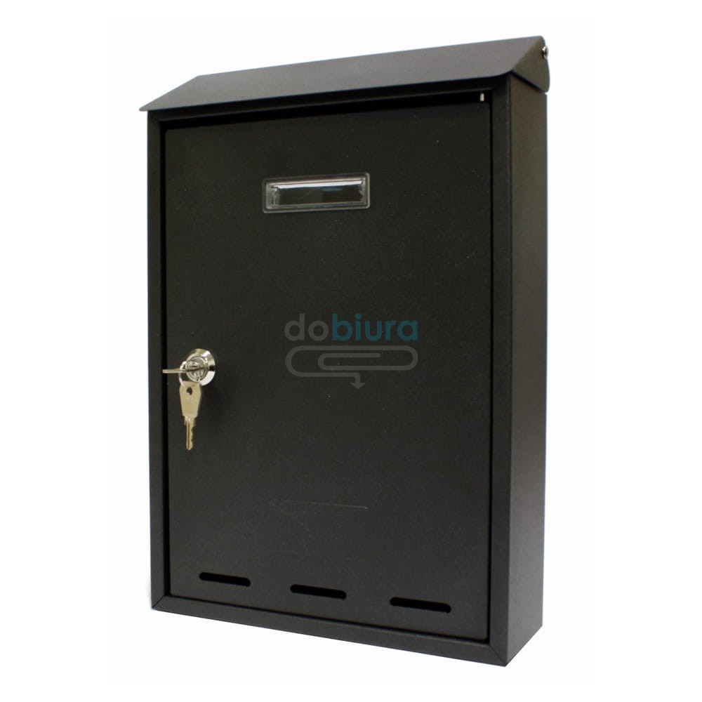 Skrzynka na listy pocztowa czarna metalowa duża Metalplus