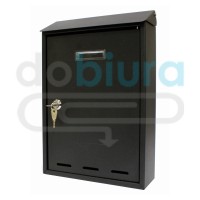 Skrzynka na listy pocztowa czarna metalowa duża Metalplus