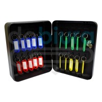 Szafka wisząca na 20 kluczy czarna z zawieszkami Metalplus