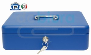 Duża kasetka na pieniądze niebieska Verotech