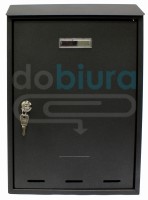 Skrzynka na listy pocztowa czarna duża malowana proszkowo Metalplus