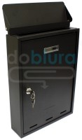 Skrzynka pocztowa czarna z wrzutnikiem duża Metalplus