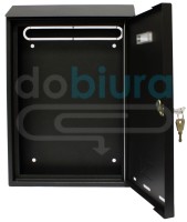 Skrzynka na listy czarna zamykana na klucz duża Metalplus