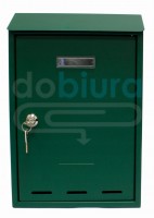 Skrzynka na listy pocztowa zielona z wrzutnikiem metalowa Metalplus