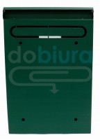 Skrzynka na listy zielona z wrzutnikiem widok z tyłu Metalplus