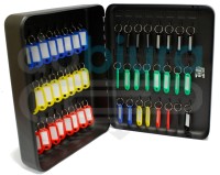 Szafka wisząca na 48 kluczy czarna zawieszki w zestawie Metalplus